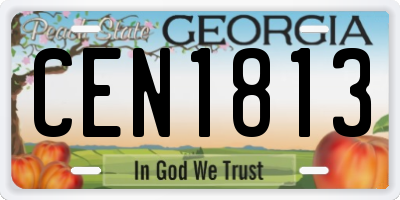 GA license plate CEN1813
