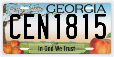 GA license plate CEN1815