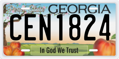 GA license plate CEN1824
