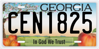 GA license plate CEN1825
