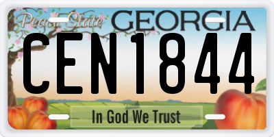 GA license plate CEN1844