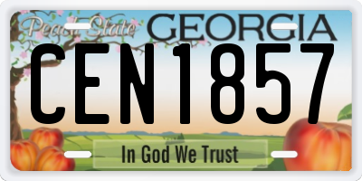 GA license plate CEN1857