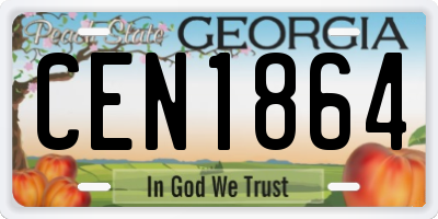 GA license plate CEN1864