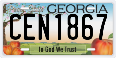 GA license plate CEN1867