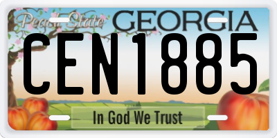 GA license plate CEN1885