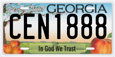 GA license plate CEN1888