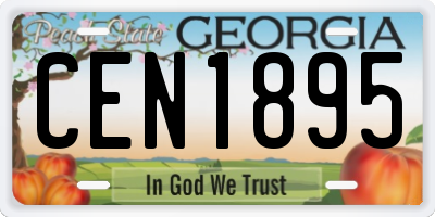 GA license plate CEN1895