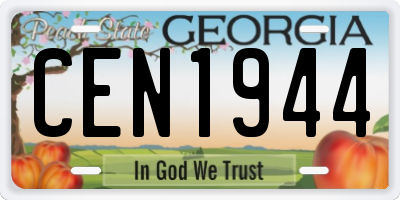 GA license plate CEN1944