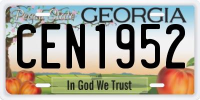 GA license plate CEN1952