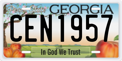 GA license plate CEN1957
