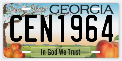 GA license plate CEN1964