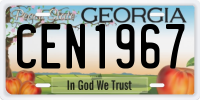 GA license plate CEN1967