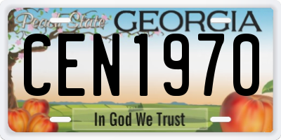 GA license plate CEN1970