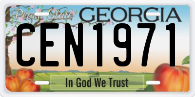 GA license plate CEN1971