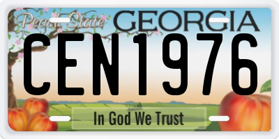 GA license plate CEN1976