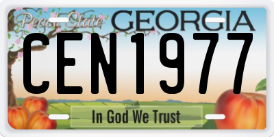 GA license plate CEN1977