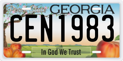 GA license plate CEN1983