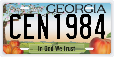 GA license plate CEN1984