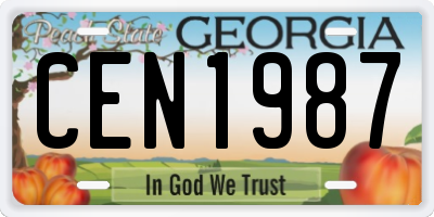 GA license plate CEN1987