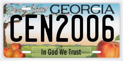 GA license plate CEN2006