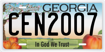 GA license plate CEN2007
