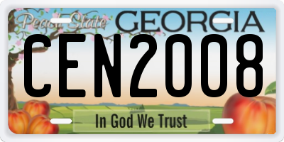 GA license plate CEN2008