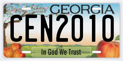 GA license plate CEN2010