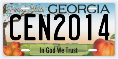 GA license plate CEN2014