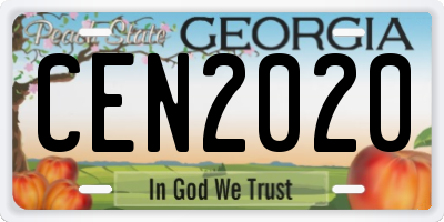 GA license plate CEN2020
