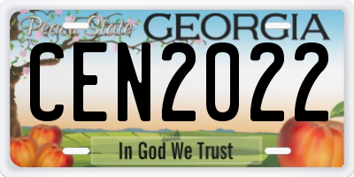 GA license plate CEN2022