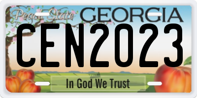 GA license plate CEN2023