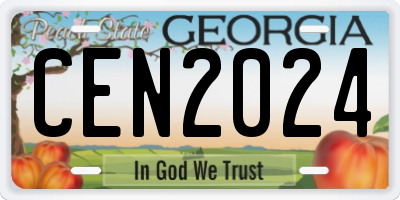 GA license plate CEN2024