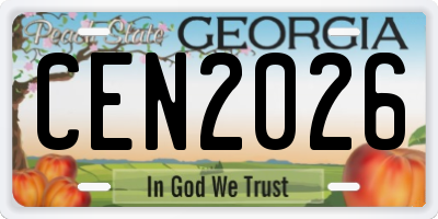 GA license plate CEN2026