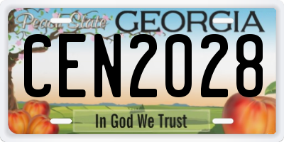 GA license plate CEN2028