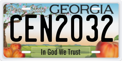 GA license plate CEN2032