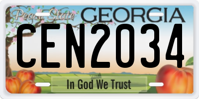 GA license plate CEN2034