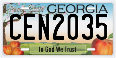 GA license plate CEN2035
