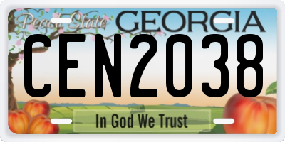 GA license plate CEN2038