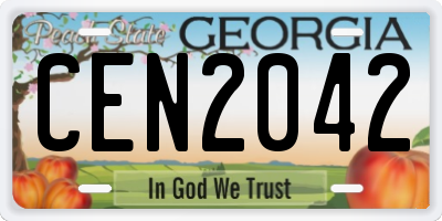 GA license plate CEN2042