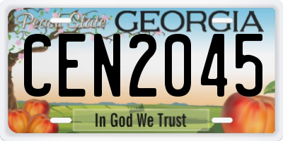 GA license plate CEN2045