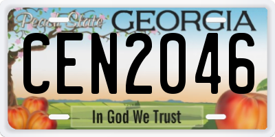GA license plate CEN2046
