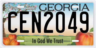 GA license plate CEN2049