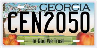 GA license plate CEN2050