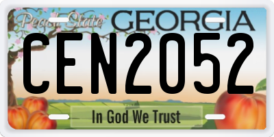 GA license plate CEN2052