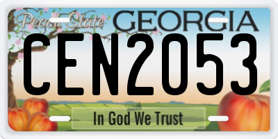 GA license plate CEN2053