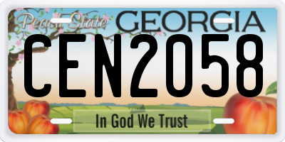 GA license plate CEN2058