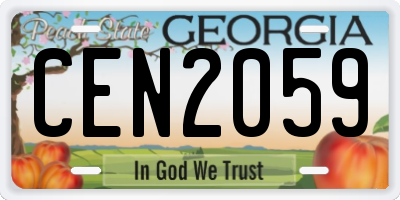 GA license plate CEN2059