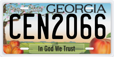 GA license plate CEN2066