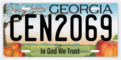 GA license plate CEN2069