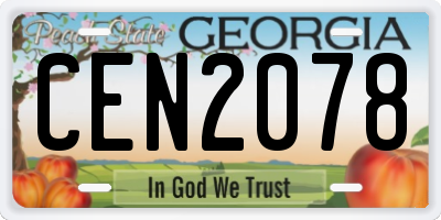GA license plate CEN2078